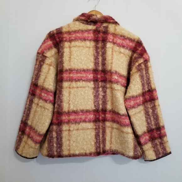 NWT Knox Rose Burgundy Check Print Jacket Size Large - Picture 7 of 12